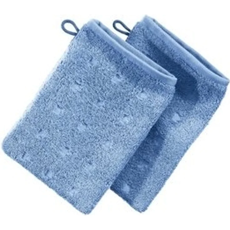 Möve Waschhandschuh Waschhandschuh 2er-Pack "Quadretti", Frottier (2-St), Walk-Frottier Uni – Bild 4