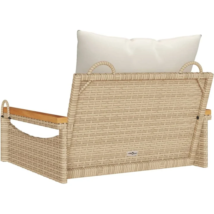 vidaXL Hängesessel mit Kissen Beige 63x62x40 cm Poly Rattan 368166 – Bild 6