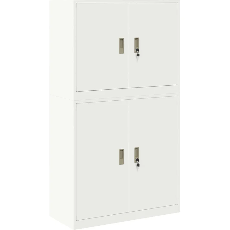 vidaXL Aufbewahrungsschrank 2 stk. Weiß 90 x 40 x 160 cm Stahl 3438716 – Bild 2