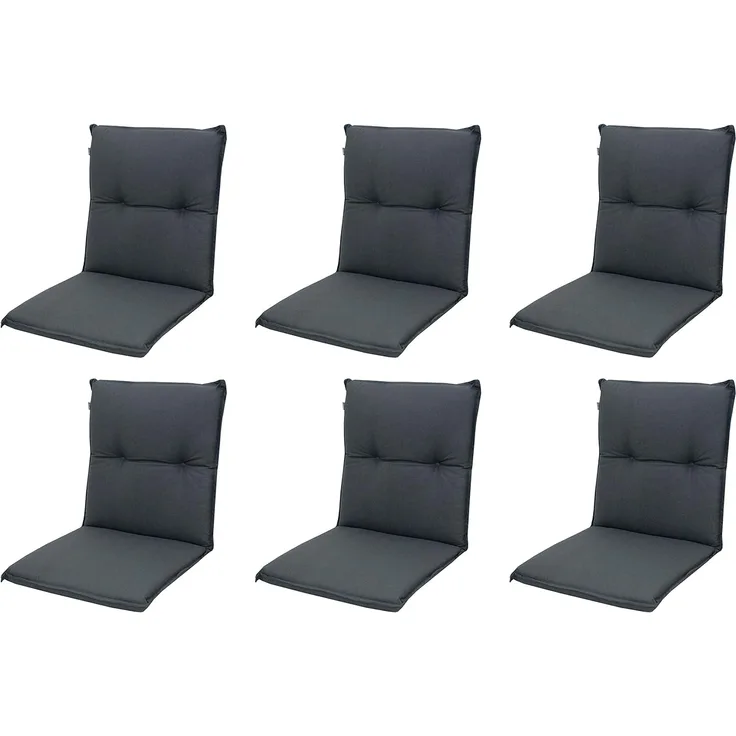 doppler® Polsterauflage 6 er Set Niederlehner Niedriglehner Gartenstuhlauflagen Auflage 940, (6 Auflagen), für Niederiglehner-Stühle