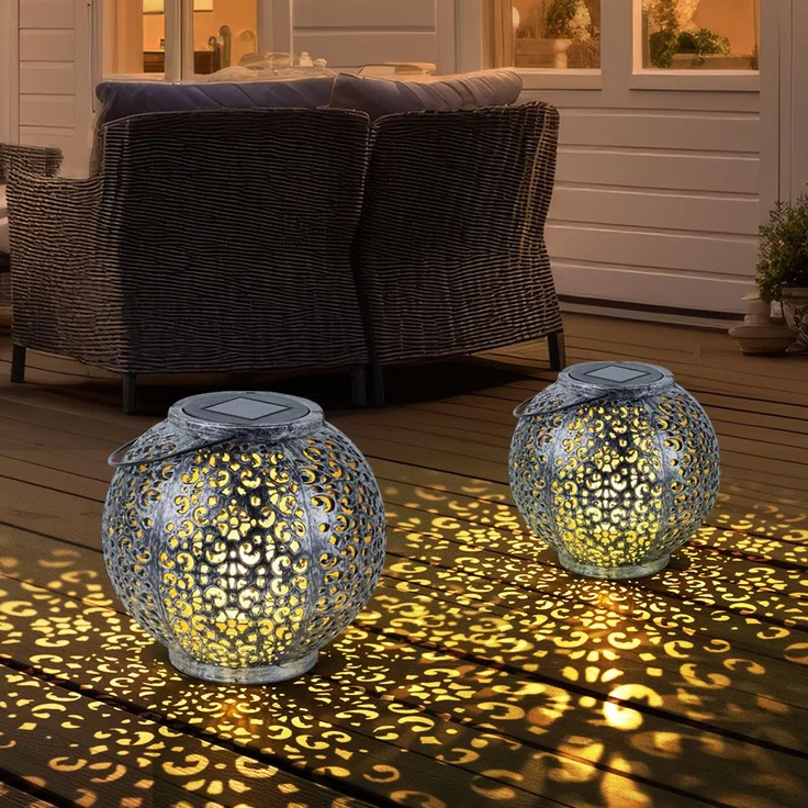 2x LED Solarleuchte, Kunststoff, Hängeleuchte, H 17 cm – Bild 4