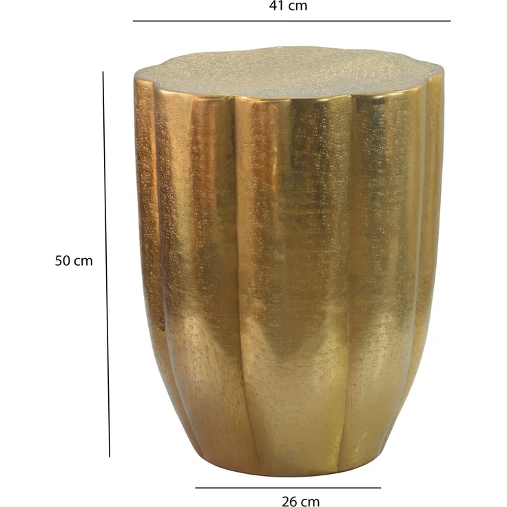 FINEBUY Beistelltisch FB76412 Aluminium Anstelltisch Gold Dekotisch Wohnzimmertisch (Kompakter Tisch für stilvolle Räume), Markante Form mit moderner Ausstrahlung – Bild 3