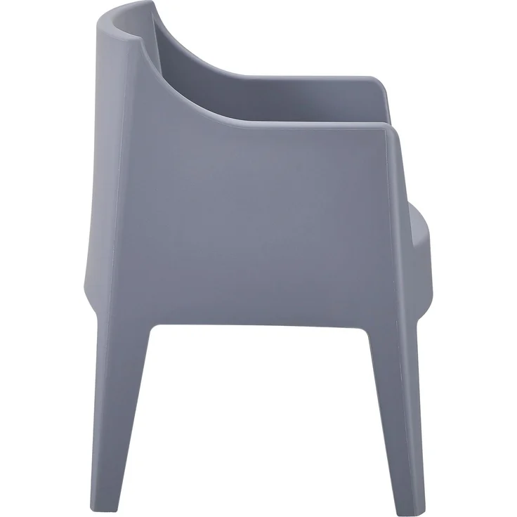 CLP 6er Set Gartenstühle Bartal stapelbar wetterfest UV-beständig bis 150 kg,grau – Bild 5