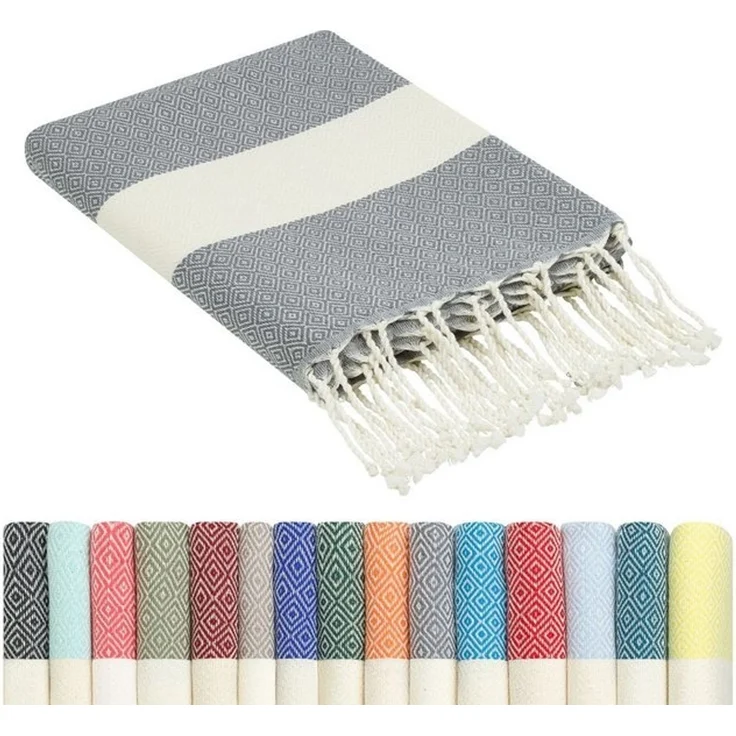 furora HOLIDAY Strandtuch groß 100x200 cm Strand Tuch, aus Baumwolle, Hamamtuch Badetuch, leicht, lang, dünn & kompakt – Bild 4