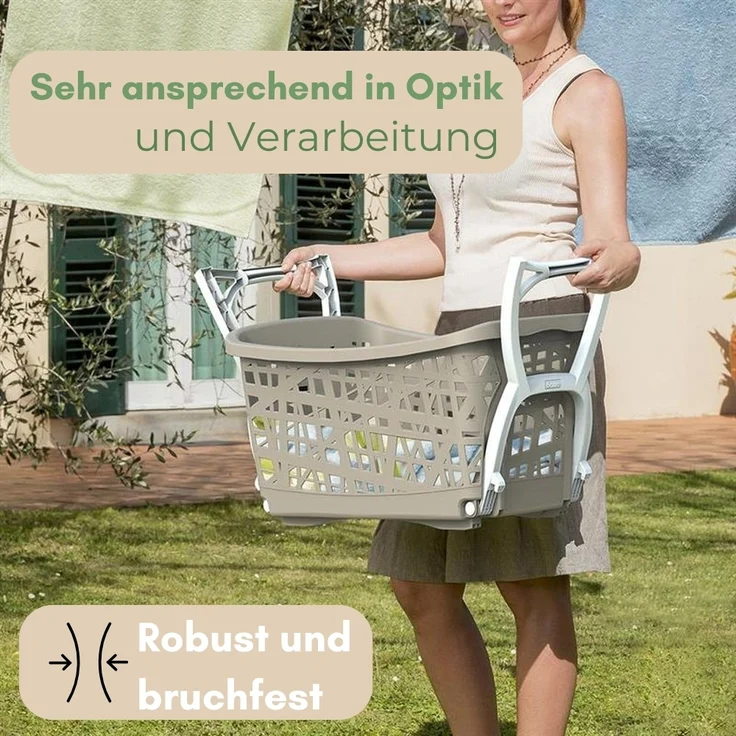 GarPet Wäschekorb Wäschekorb mit Füßen Wäschewanne mit Henkel und Beinen klappbar groß – Bild 3