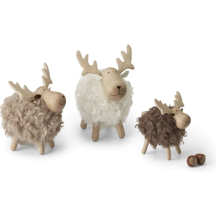 Nils Elch - Weihnachtsdeko 13 x 16 x 16 cm weiß