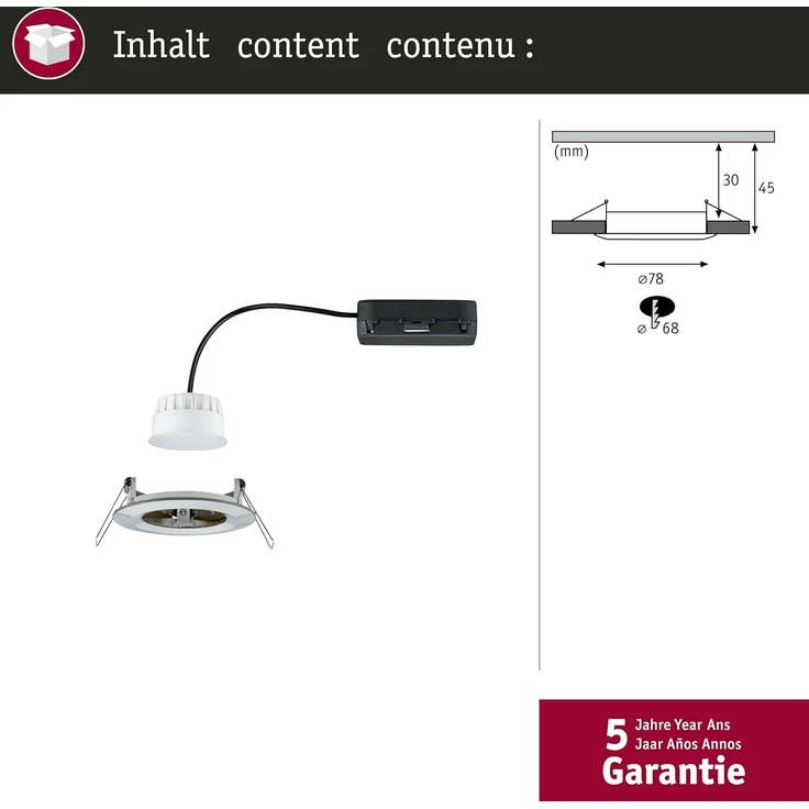 Paulmann 92448 LED Einbauleuchte Nova Coin Zigbee Tunable White Eisen gebürstet IP44 – Bild 4