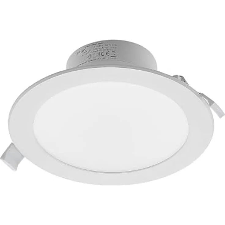 PRIOS LED Rida Badezimmerleuchte, 1-flammig, moderne Aluminium-Lampe in Weiß mit energiesparendem Leuchtmittel und Schalter
