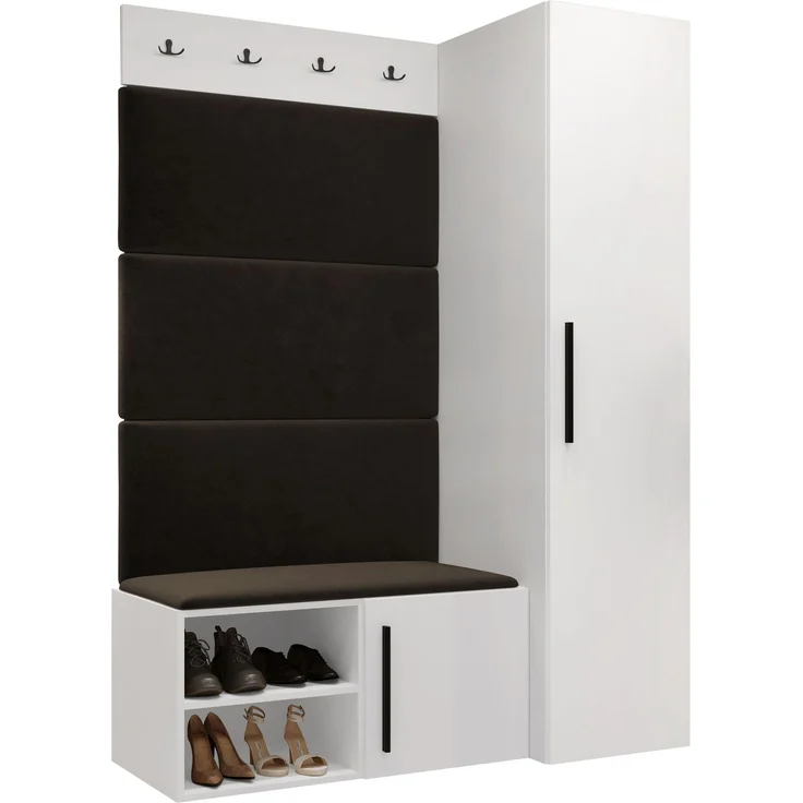 Mirjan24 Garderoben-Set Mapreni II (Farbe: Weiß, Polo 877), 191 x 50 x 124 cm – Bild 1