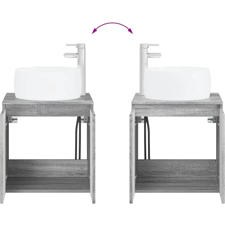 vidaXL Badezimmerschrank-Set 2 stk. Grau Sonoma 79,5 x 44,5 x 80 cm 3404100 – Bild 9