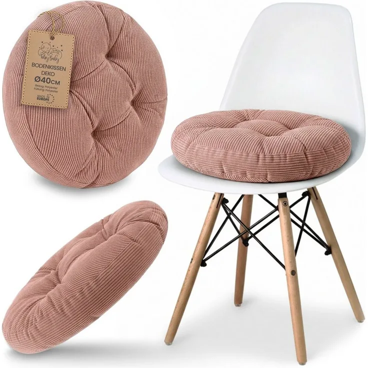 Amazinggirl Stuhlkissen Sitzkissen rund 40 cm Kissen Sitzpolster Sitzauflage Polster für Stuhl