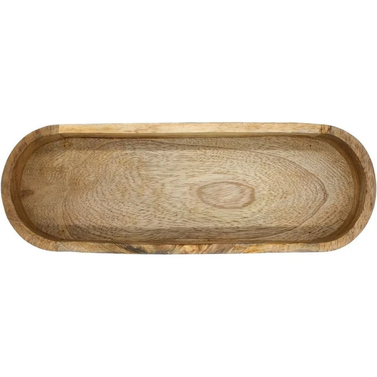 Spetebo Servierschale oval natur - 40 x 13 cm -, Mango Holz massiv, (Holz Serviertablett, 1-tlg), lebensmittelecht – Bild 3