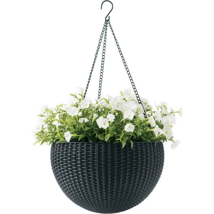 Keter Pflanzkübel 229544 (2 St), Blumentopf mit Hängekette