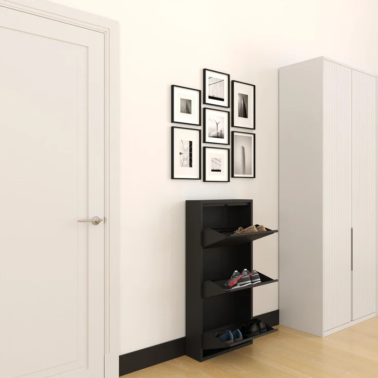 Schuhkipper, Metall 50 x15 x103,5 cm, schwarz RAL 9005 – Bild 6