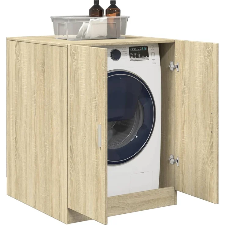 vidaXL Waschmaschinenschrank, Holz, 91,5 x 70,5 x 71,5 cm, Sonoma Eiche – Bild 3