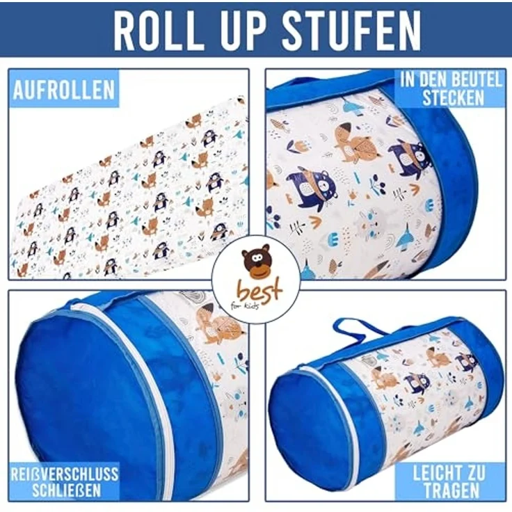 Kindermatratze Babymatratze mit Baumwollbezug, waschbar & rollbar–Allergikergeeignet, Best for Kids, 6 cm hoch – Bild 5