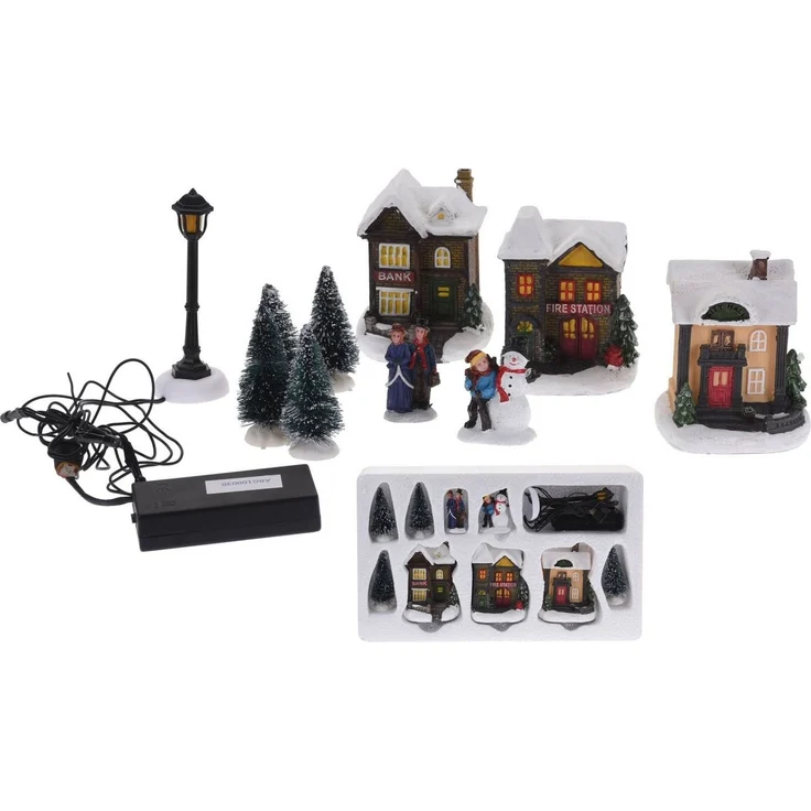 Spetebo Weihnachtsdorf Weihnachtsdorf mit LED Beleuchtung warmweiß, beleuchtet – Bild 1