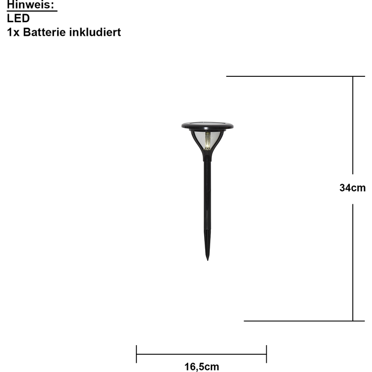 Solar-Pollerleuchte ,Meriva', moderne Wegbeleuchtung, Dämmerungssensor, warmweiß, H 34cm – Bild 3