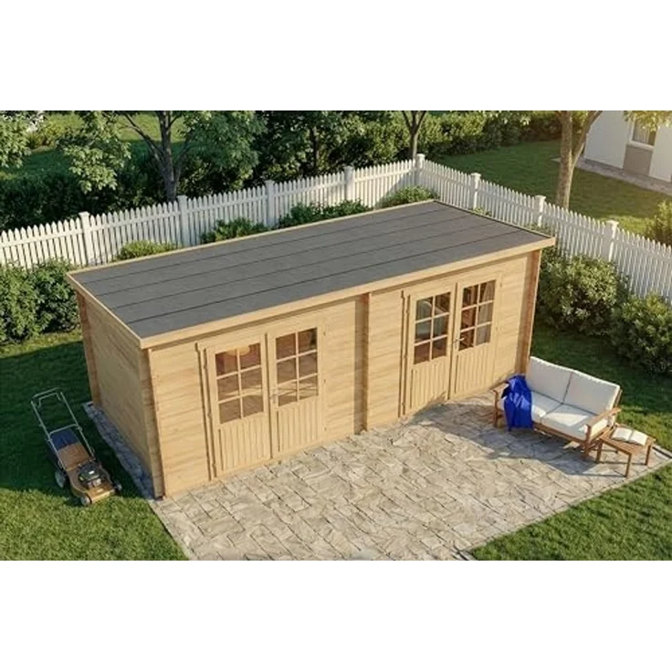 Alpholz Gartenhaus Maria Twin Gartenhaus aus Holz Holzhaus mit 40 mm Wandstärke Blockbohlenhaus mit Montagematerial – Bild 4