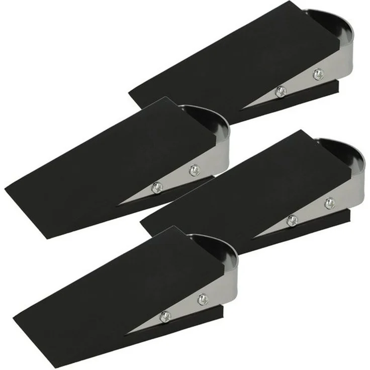 Westcott Türstopper in Keilform Schwarz 4 Stück | Gummi Türstopper mit Edelstahl Griff | Rutschfeste Unterfläche | Passend für alle Türen und Böden | 12cm x 5cm x 3cm | E-19000 00 – Bild 4