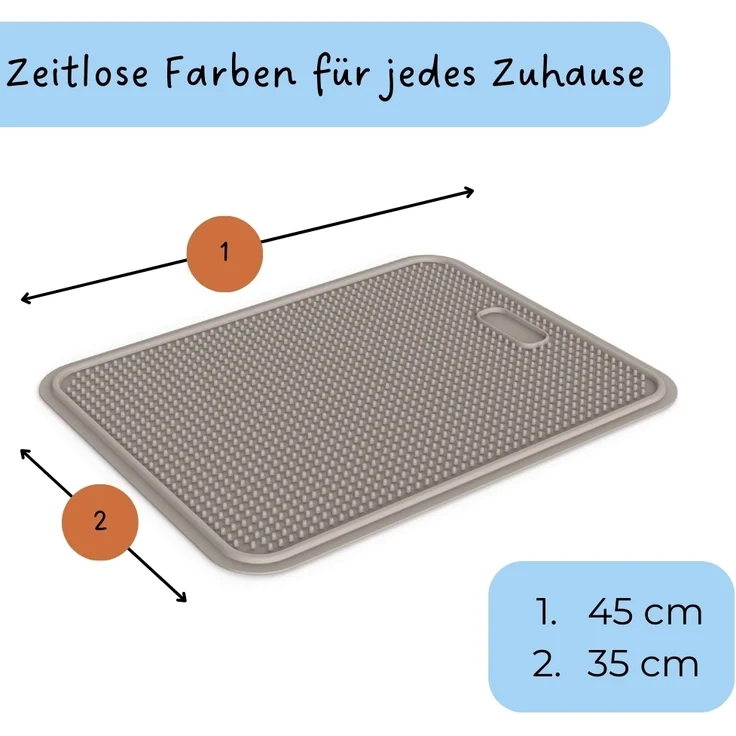 GarPet Katzentoilette 2er Set Katzenklo Matte Katzenstreu Katzentoilette Vorleger Grau – Bild 2