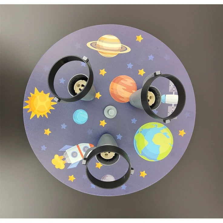 Coole Deckenlampe mit Weltall Motiv für Kinderzimmer 3 flammig schwenkbar Ø 35cm – Bild 6
