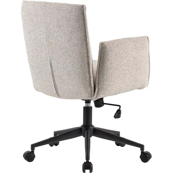 Venda 'HERMINE' Bürodrehstuhl, Webstoff creme, 63 x 95.5 x 65.5 cm, mit Wippfunktion, 140 kg belastbar – Bild 5