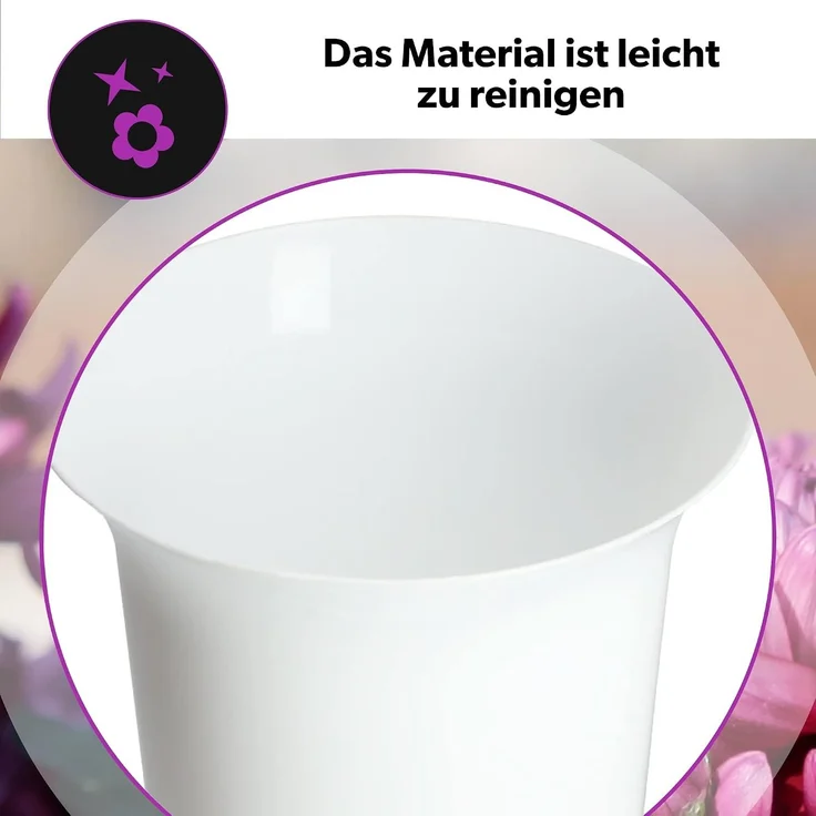 KADAX Vase, Fläschchen, Blumen, Grabstein, Friedhof, Grabstein, Einsatzsockel, weiß, 37 cm – Bild 5