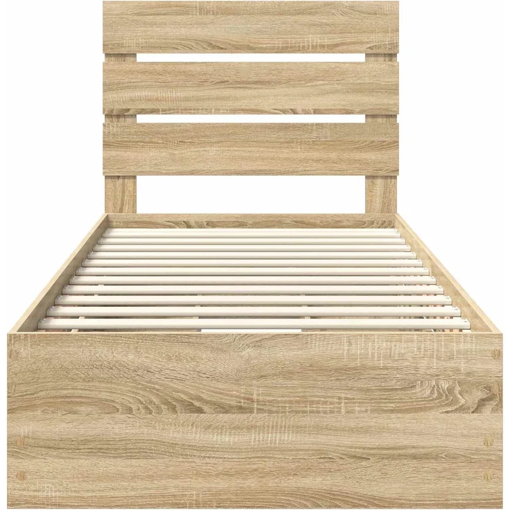 vidaXL Bettrahmen Sonoma-Eiche 100 x 200 cm Ingenieurs Holz 3411854 – Bild 8