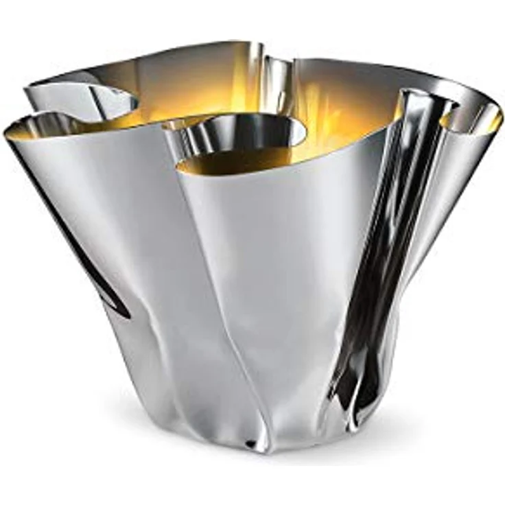 PHILIPPI Margeaux Mini Vase/Windlicht, handgefaltetes Unikat aus Edelstahl, ideal für Teelichter oder Blumen, Eyecatcher für jeden Anlass – Bild 4