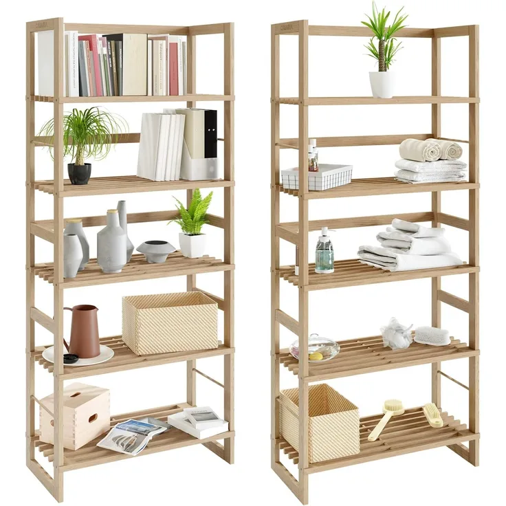 Casaria Standregal Öland, Badregal Holz 5 Böden Kellerregal Holzregal Bad Badezimmer Keller