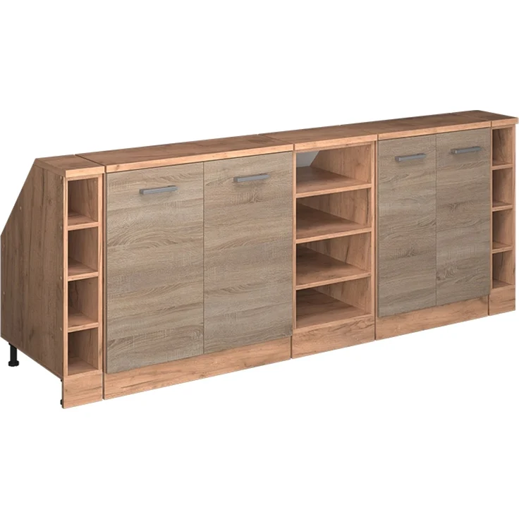 Küchenschrank für Dachschrägen R-Line Sonoma 210 cm 5er Set Schrankkorpuss 60 cm Tiefe Vicco – Bild 1