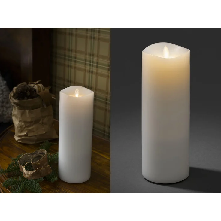 LED Duftkerze mit 6h Timer, flackernd, Ø 9cm, Höhe 23cm, Batteriebetrieb – Bild 1