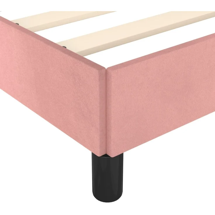 vidaXL Bettgestell ohne Matratze Rosa 120x190 cm Samt 3269630 – Bild 7