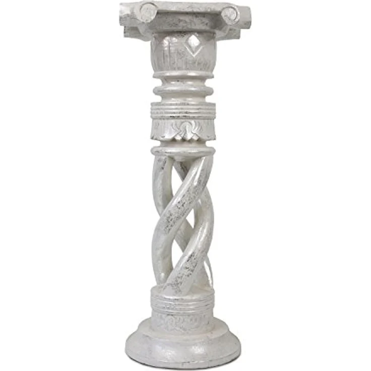 Oriental Galerie Blumenhocker Gedrehte Säule Antik Silber 60 cm klein (1 St) – Bild 3