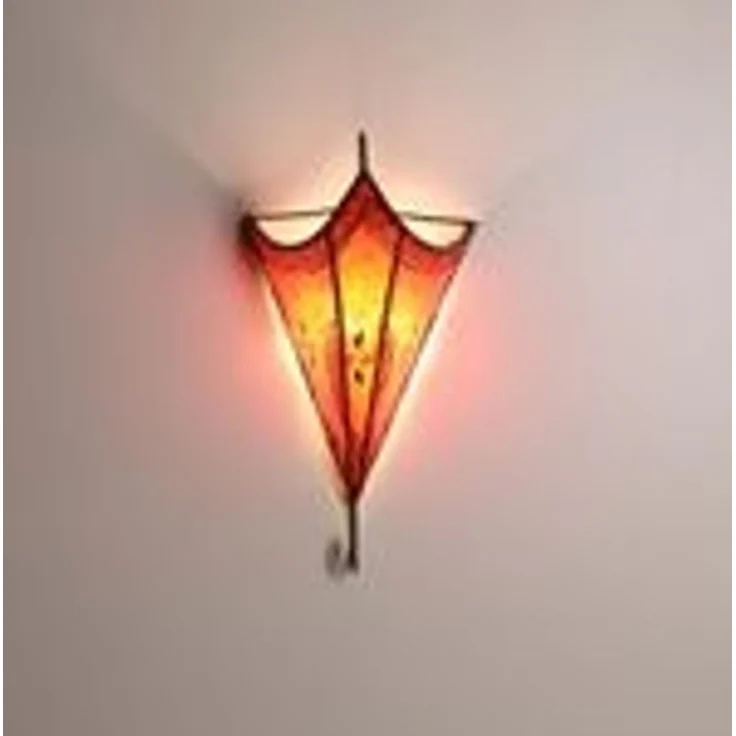 Marokkanische Leder Wandlampe Mouna Rot – Bild 18