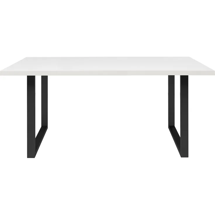 Esstisch >TABLES< in Weiss, U-Metallgestell schwarz - 160x74,7x90cm (BxHxT)
