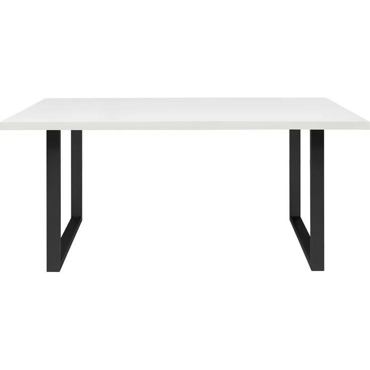 Esstisch >TABLES< in Weiss, U-Metallgestell schwarz - 160x74,7x90cm (BxHxT) – Bild 1