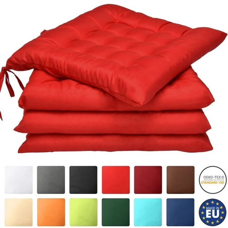 Beautissu Stuhlkissen Lea, 4er Set Suthlkissen 40x40x5cm – Bild 4