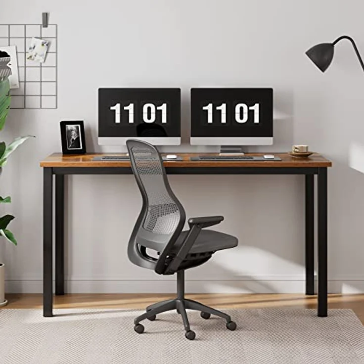 SogesHome Computertisch Schreibtisch 120 x 60 x 75 cm PC Schreibtisch Bürotisch Workstation für Home Office Verwenden Schreibtisch, Esstisch Konferenztisch, Retro & Schwarz – Bild 7