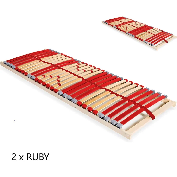 Coemo 2 Stk. Lattenrost RUBY KF 100×200 cm, 7-Zonen, 28 Leisten, Kopf- Fußteil verstellbar – Bild 6