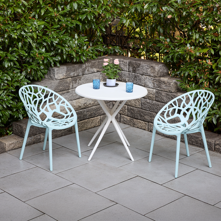 VOMO Stapelstuhl, Struckturdesign in Blau, Gestell: Polypropylen-Kunststoff – Bild 9