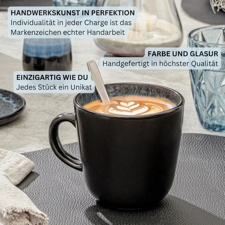 SÄNGER Kaffeebecher Set Manila - 6 teilig aus Steingut – Bild 5