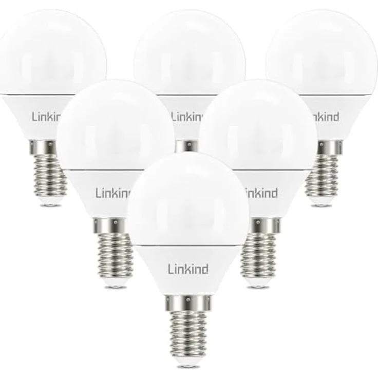 Linkind E14 LED Golf Ball Lampe 4.9W, Ersetzt 40 Watt, 470Lm 3000K Warmweiß G45/P45 Birne E14 Energiesparlampe in Tropfenform, nicht Dimmbar, 220-240V, 6 Stück – Bild 2