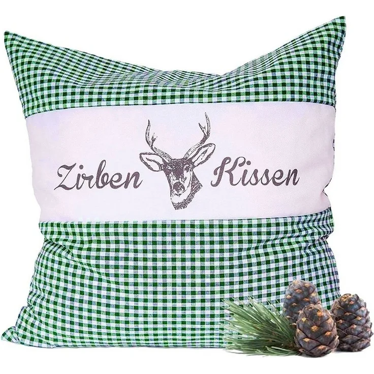 Dr. Berger Zirbenkissen Zirbenkissen Vichy Grün 30 x 30 cm