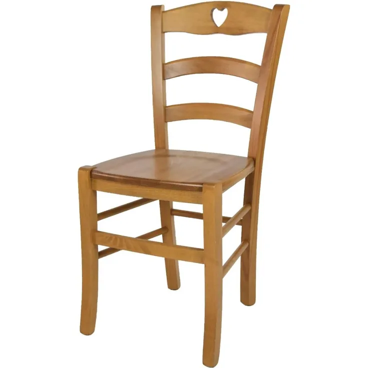 Tommychairs 'Cuore' Esszimmerstuhl aus Buchenholz, lackiert und Sitzfläche aus Holz, 88 x 43 x 46 cm Eichenholz