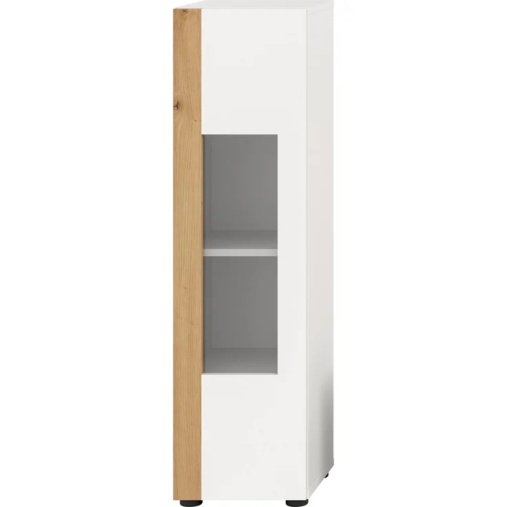 Vitrine (B/H/T: 30x112x33 cm) in weiß Nachbildung – Bild 2