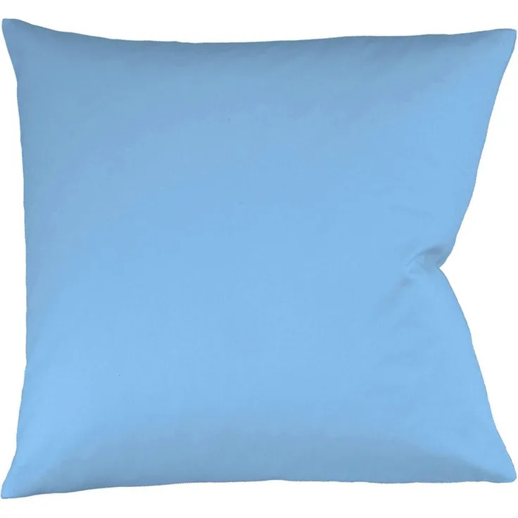 Fleuresse Mako-Satin Kissenbezug Bezug 80x80 cm uni mit RV 6031 mittelblau