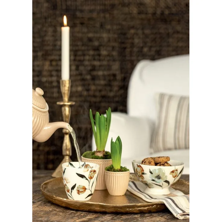 Greengate Becher Eliana Latte Cup white 0,35l, Steingut