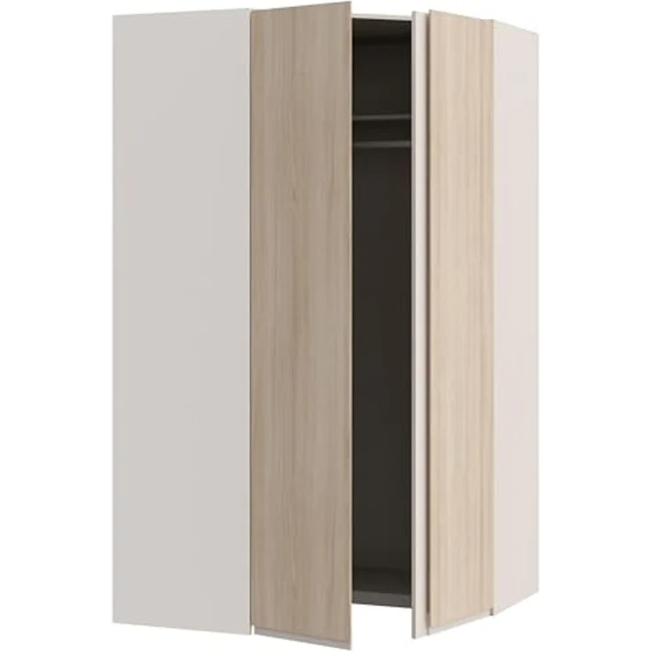 Forte PANOPTIK Eckkleiderschrank 120, moderner Schrank, 2-türig, Schlafzimmer, Jugendzimmer, platzsparend, Kaschmir|Beige|Riva Eiche Holzdekor, 116,8 cm breit x 210,5 cm hoch x 117 cm tief – Bild 6